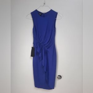 Bebe blue sleeve less strech midi dress size XS nwt